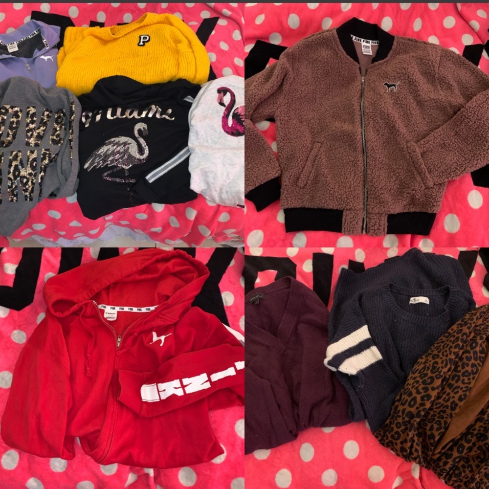 8 bling pink leopard Victoria secret pink bling Miami Flamingo sherpa